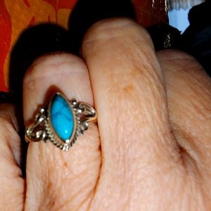 Blue Mohave Turquoise Ring Sz 8 NEW